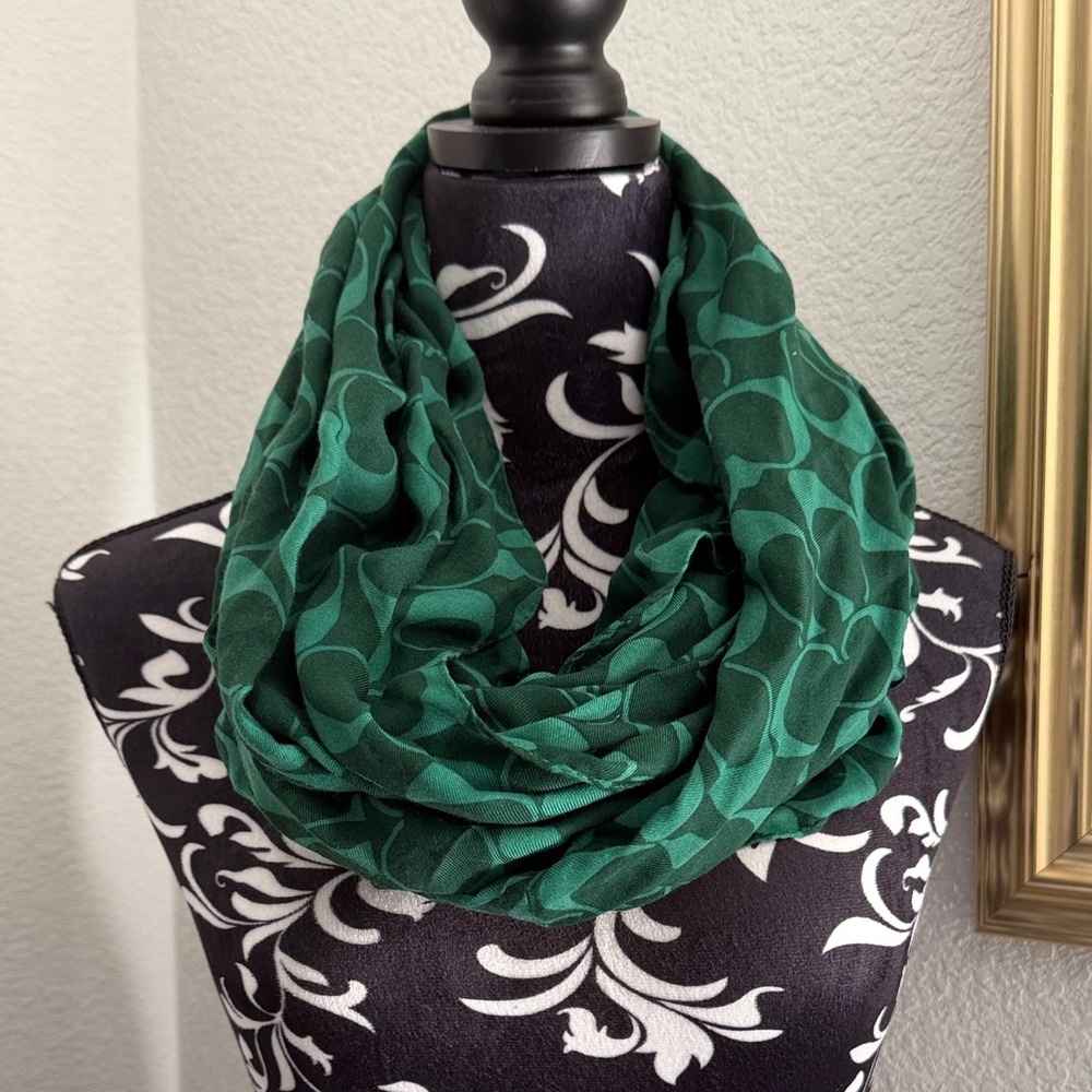 Coach Emerald Green Patterned Scarf